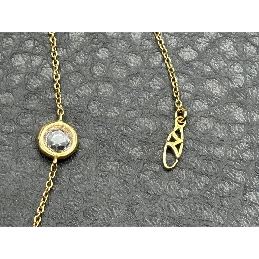 Nadri 18K Gold Plated Crystal Station Y-Drop Necklace Chain Bezel Set Stones